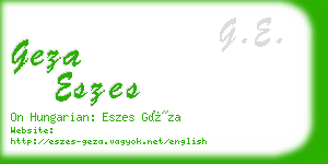 geza eszes business card